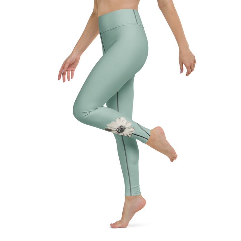 Black & White Dahlia yoga leggings – XS