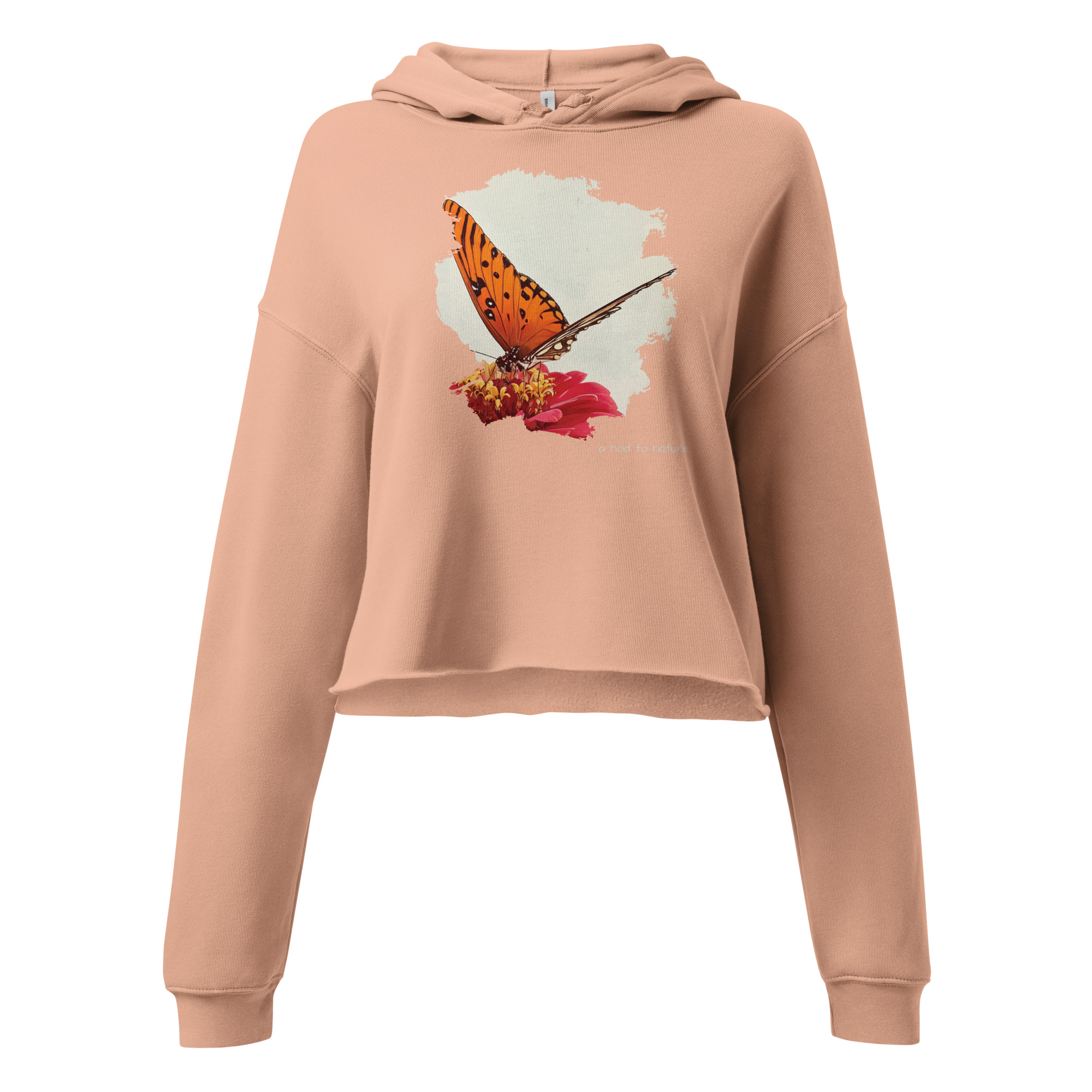 Butterfly & Bloom – Cropped Hoodie – Black