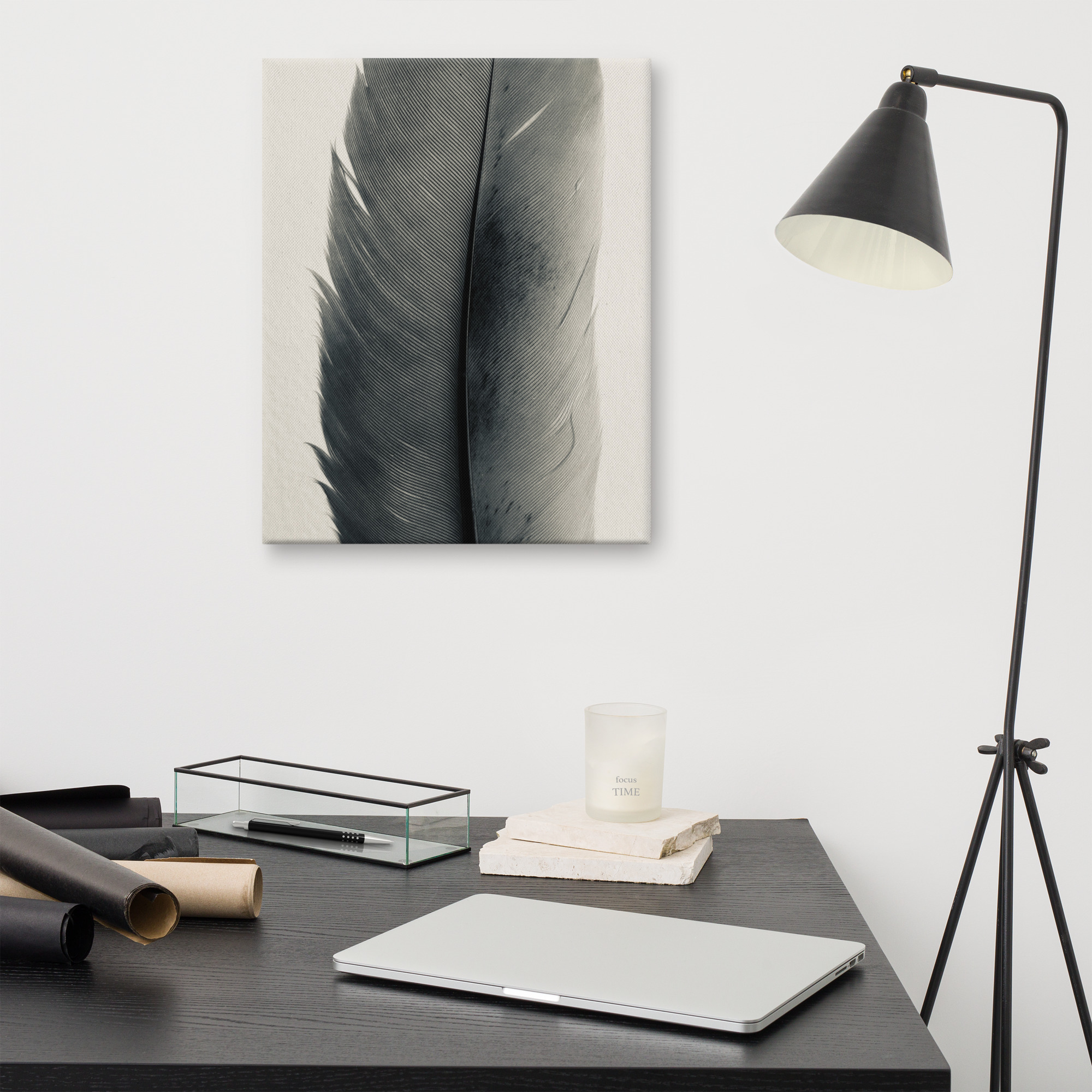 Obsidian Plume Obsidian Plume gallery wrapped canvas art (front view)