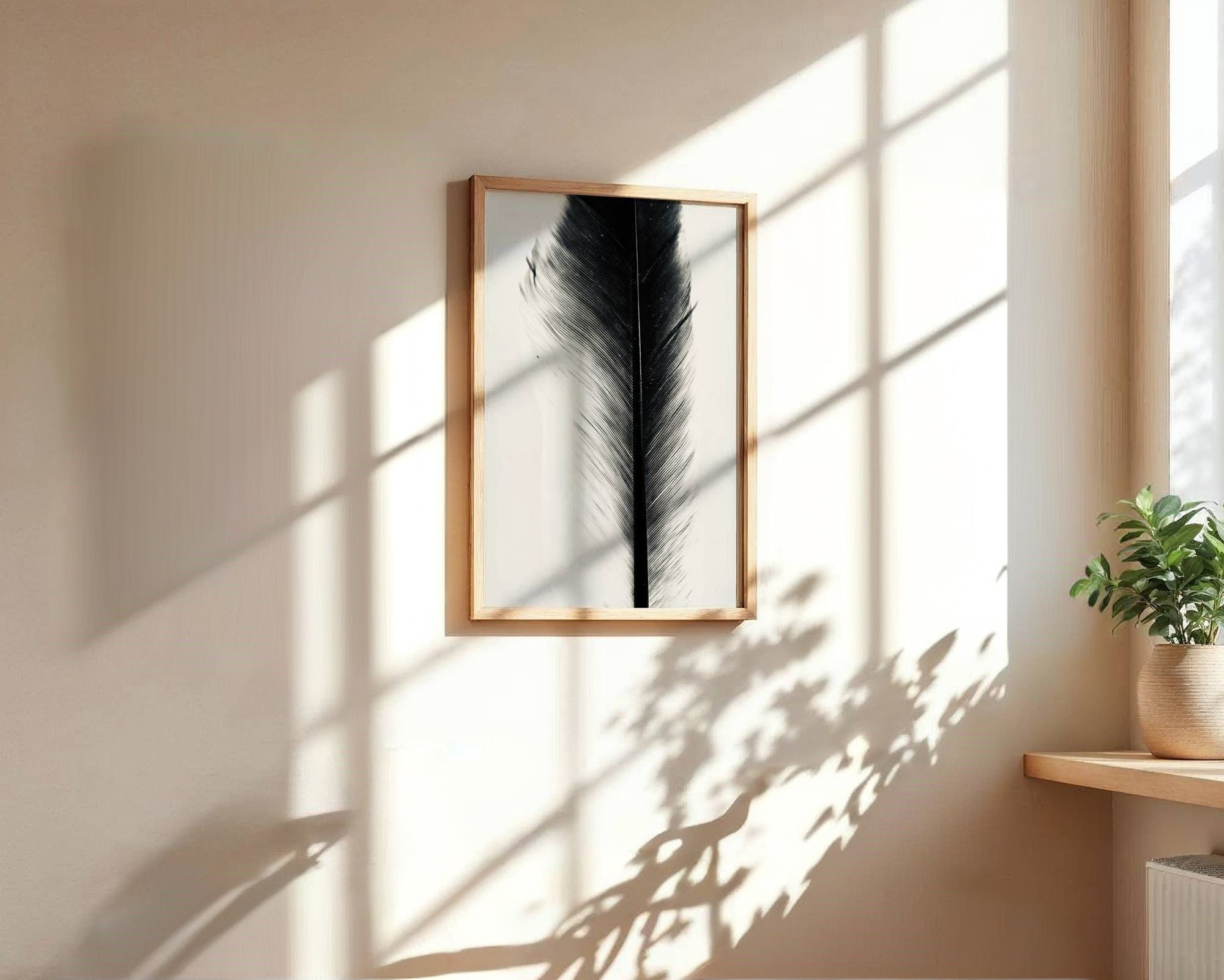 IKEA global art collection display featuring feather photograph