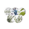 Herbs Herbs button pins – 1.25″ (front view)