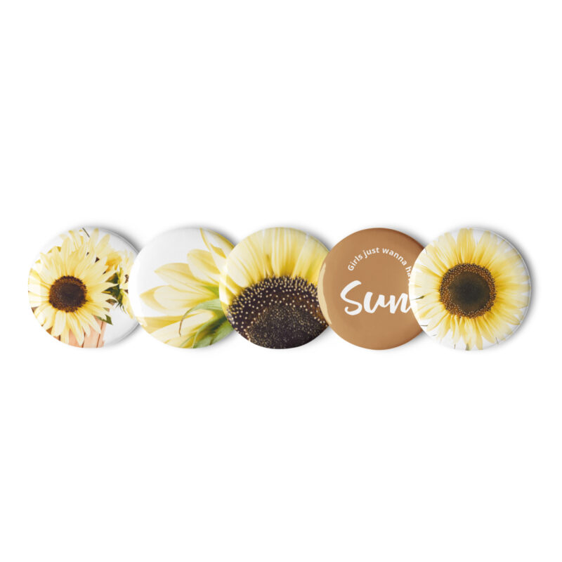 Sunflower button pins – 1.25″