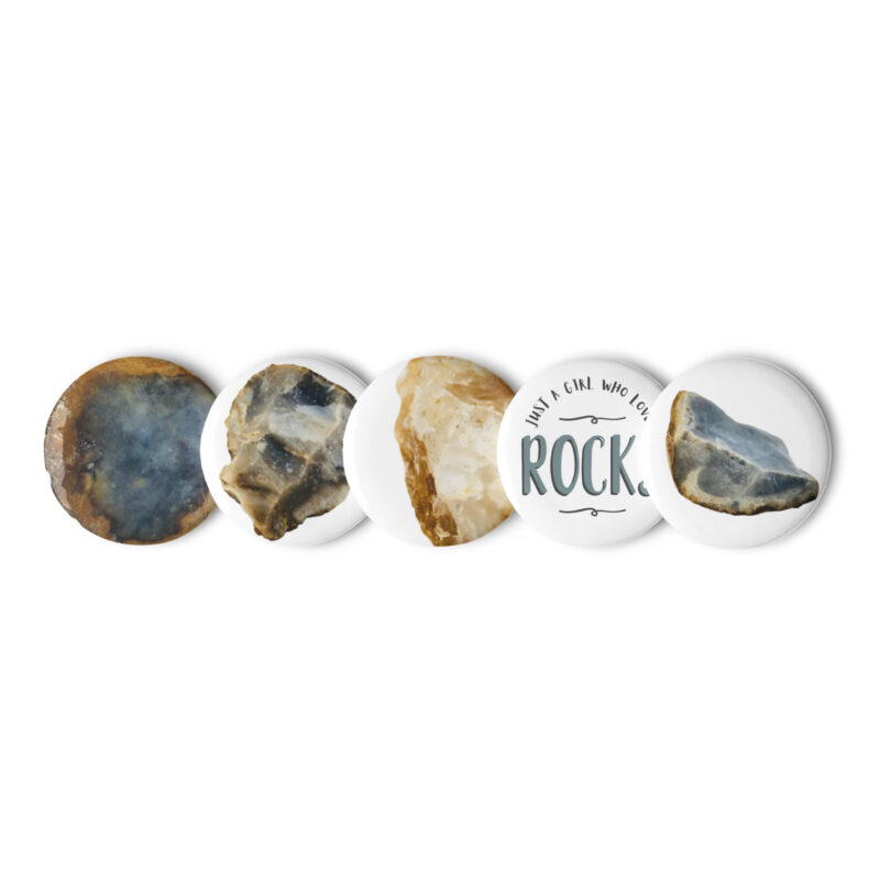 Nature Rocks (Just a Girl) button pins – 1.25″
