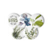 Herbs Herbs button pins – 1.25″ (front view)