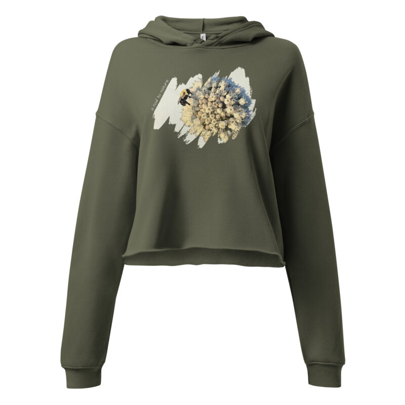 Gather – Cropped Hoodie – Black (front view)