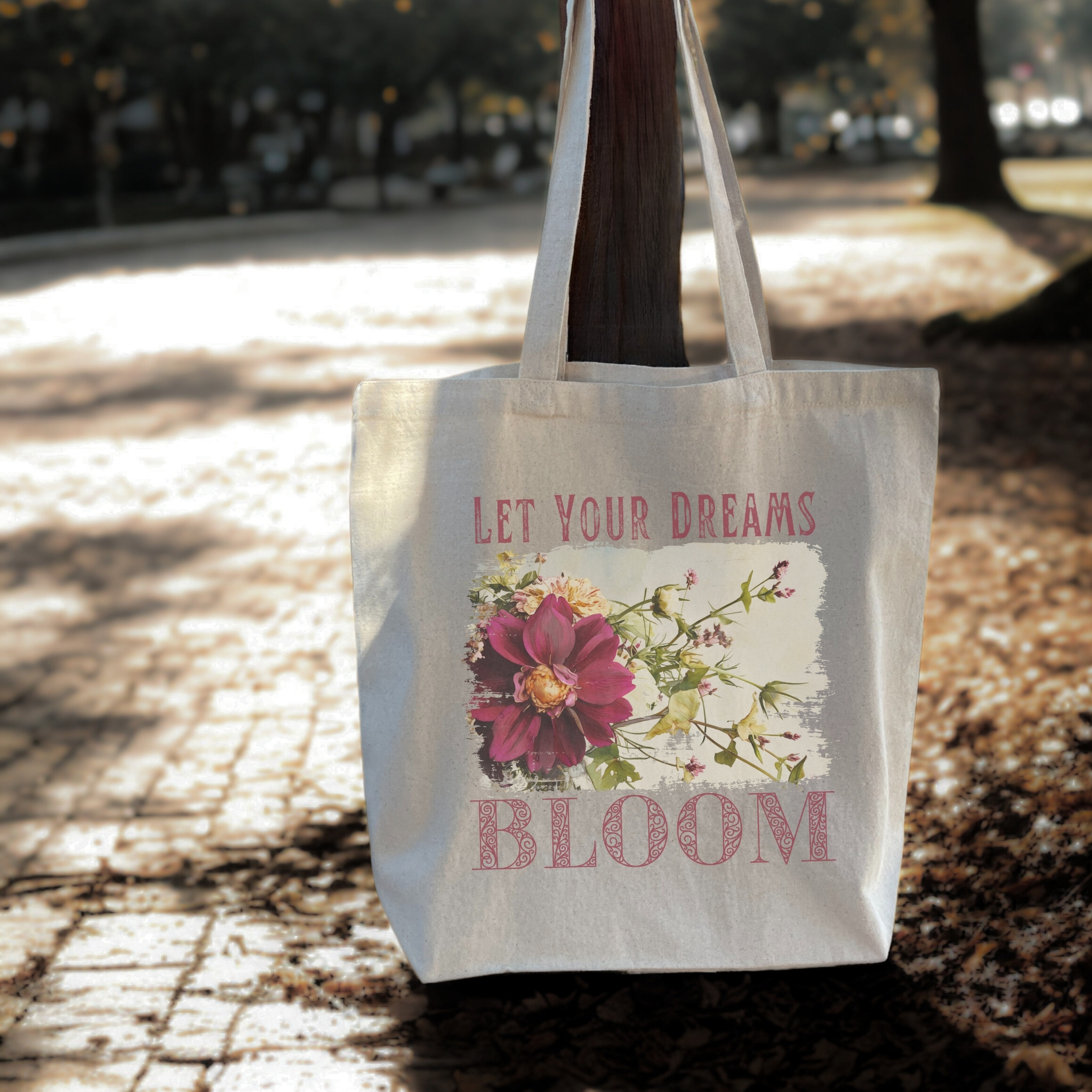 Dream Bloom — Scarlet Cosmos Standard Tote tote bags – Natural