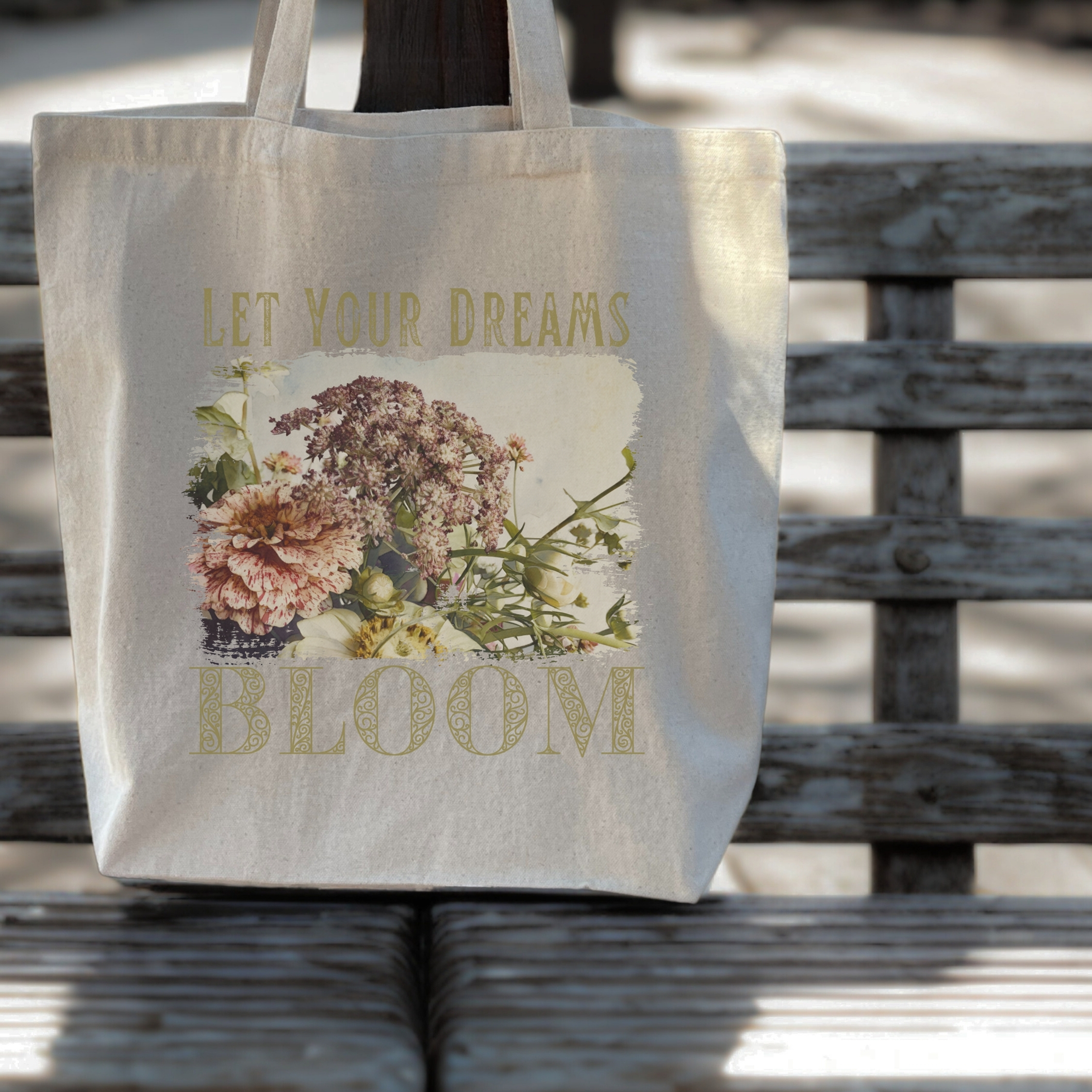Dream Bloom — Garden Medley Standard Tote Dream Bloom — Garden Medley Standard Tote tote bags – Natural