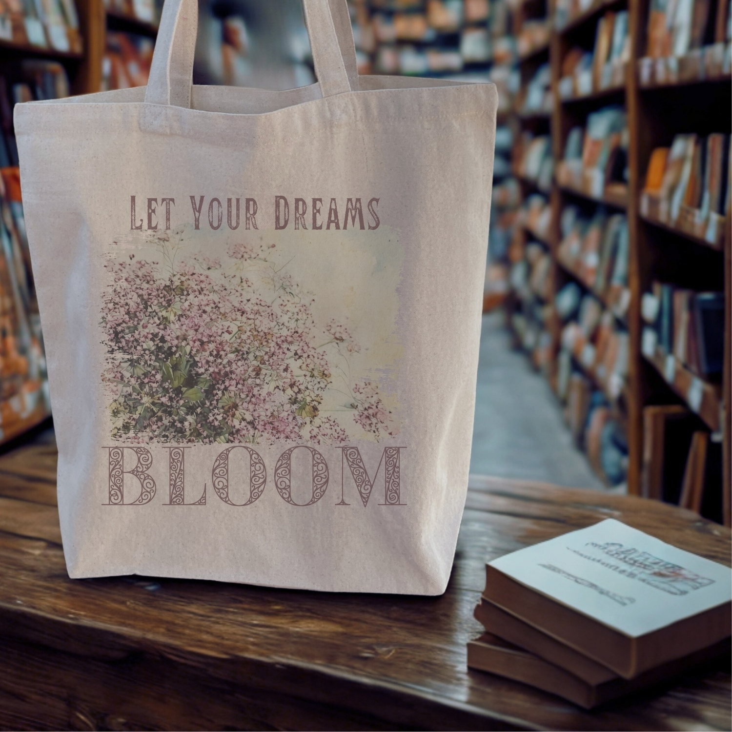 Dream Bloom — Blush Meadow Standard Tote Dream Bloom — Blush Meadow Standard Tote tote bags – Natural