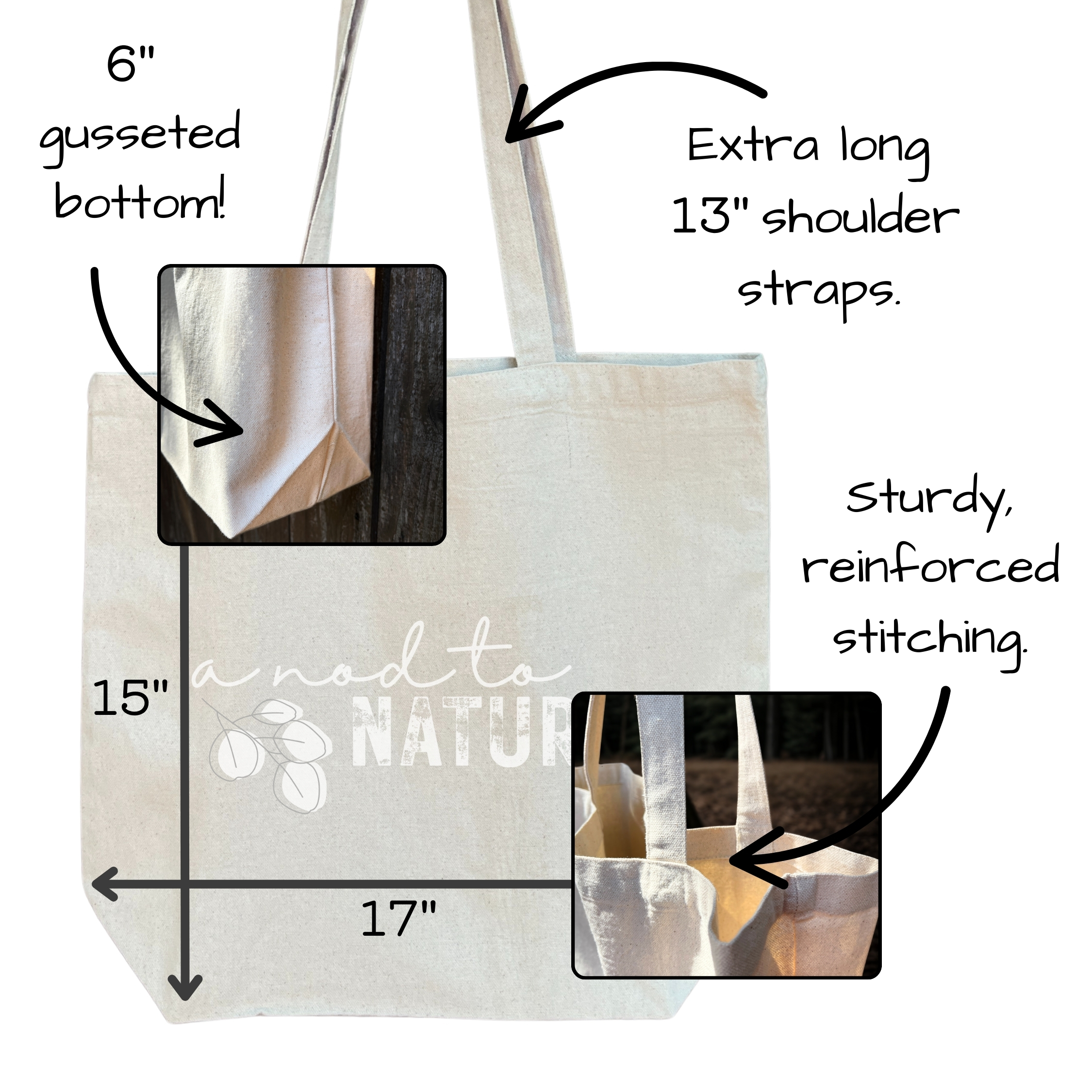 Let’s Grow Together - Standard Tote Let’s Grow Together - Standard Tote tote bags – Natural