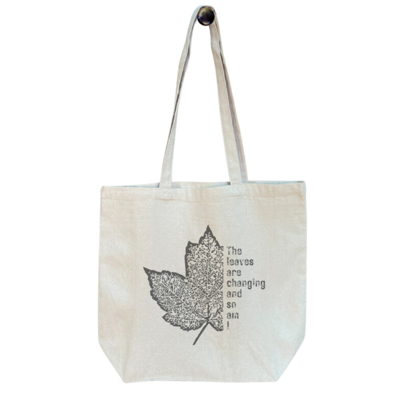 Leaves of Change – Standard Tote tote bags – Natural (hanging)