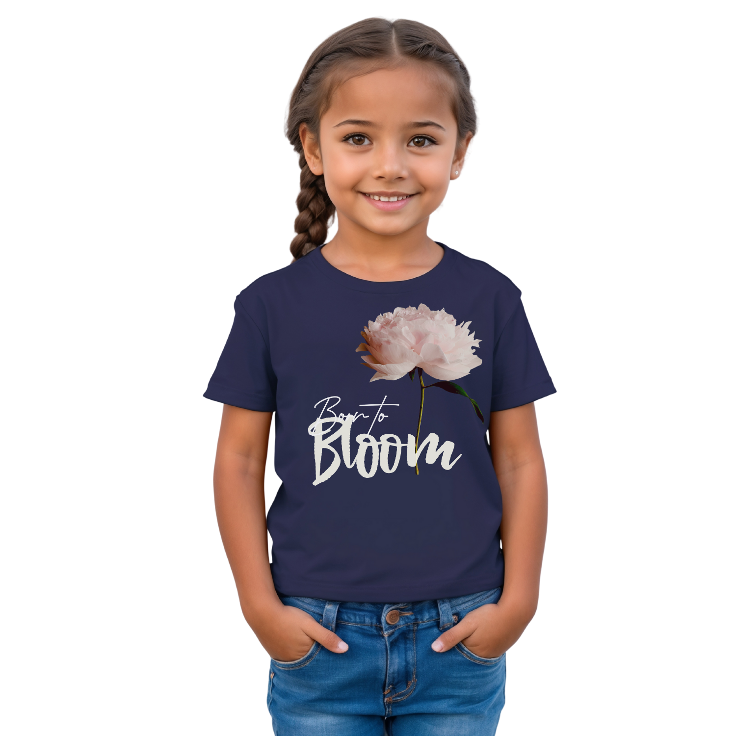 Born to Bloom – Blush Peony Born to Bloom – Blush Peony kids' t-shirt – Black