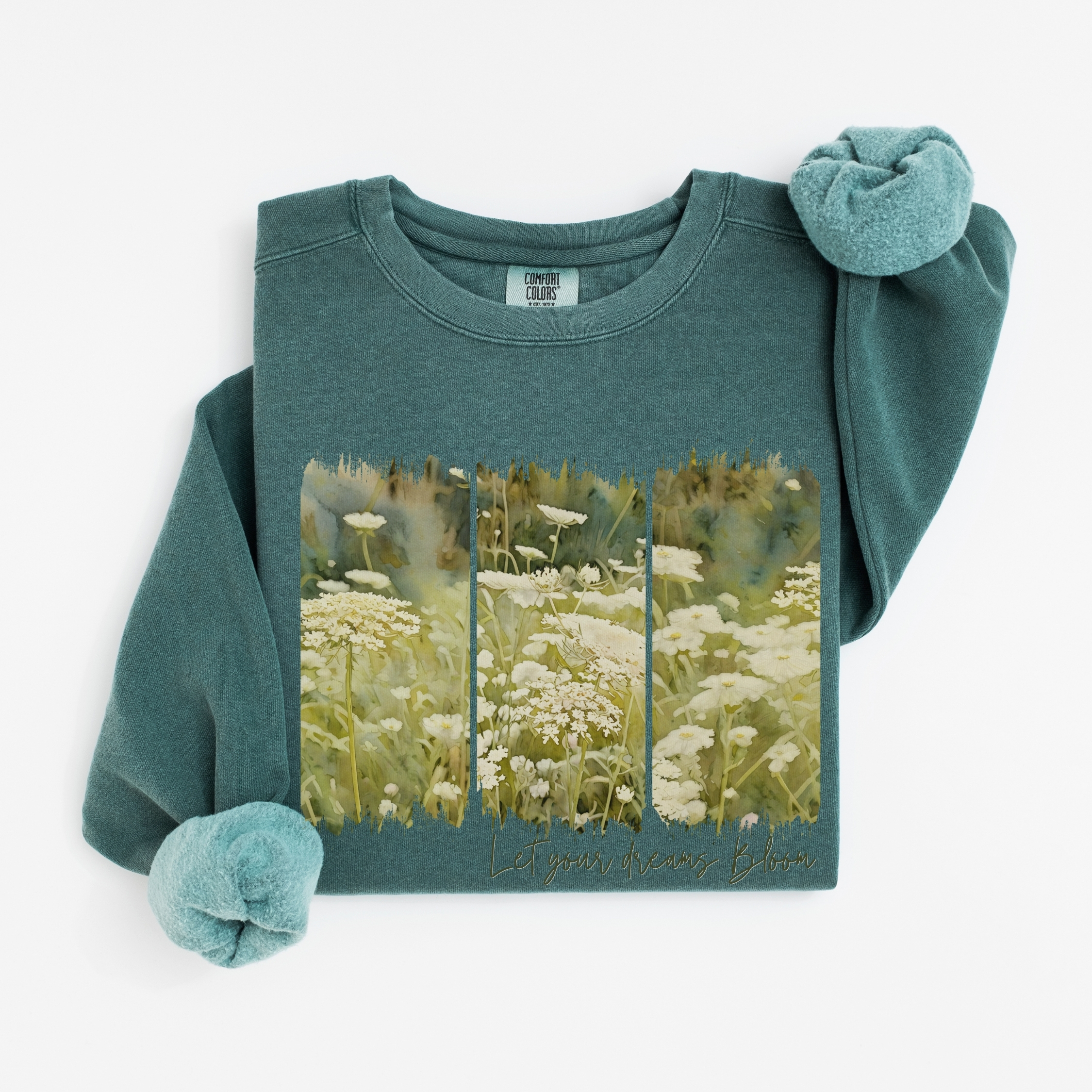 Dream Bloom vintage style sweatshirts – Blue Spruce
