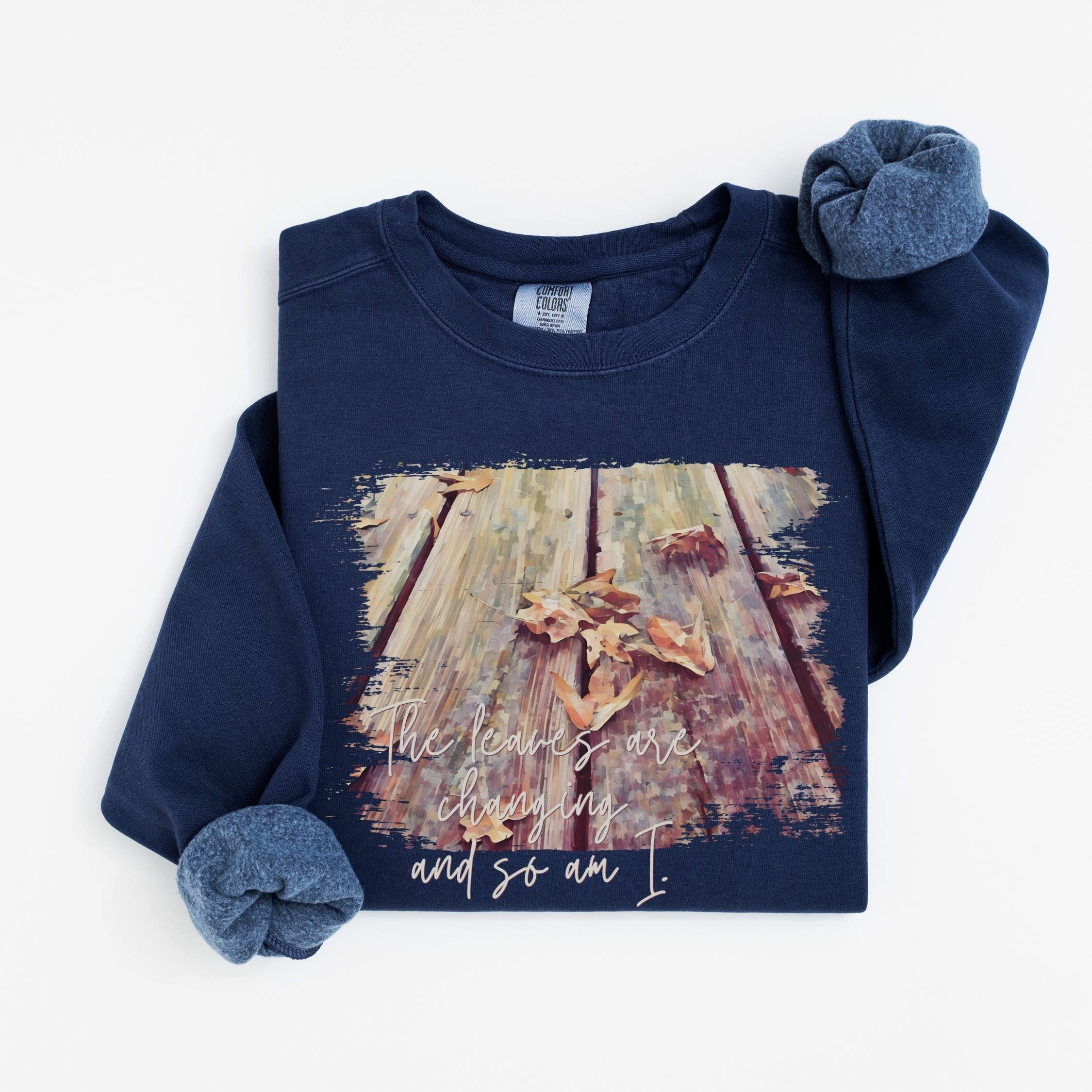 Fallen Leaves – Vintage Fleece Sweatshirt vintage style sweatshirts – Crimson