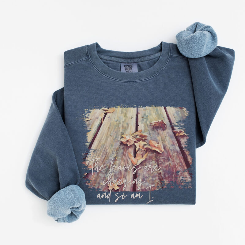 Fallen Leaves – Vintage Fleece Sweatshirt vintage style sweatshirts – Crimson