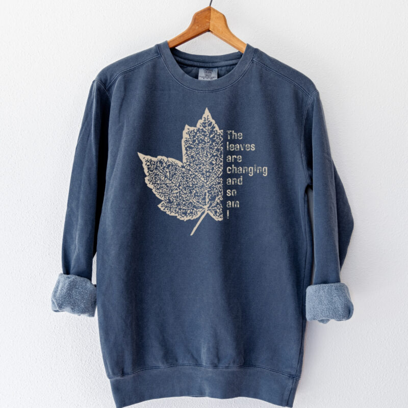 Leaves of Change – Vintage Fleece Sweatshirt vintage style sweatshirts – Blue Spruce