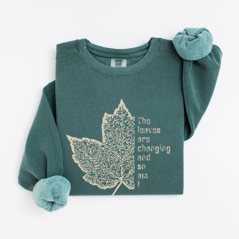 Leaves of Change – Vintage Fleece Sweatshirt vintage style sweatshirts – Blue Spruce