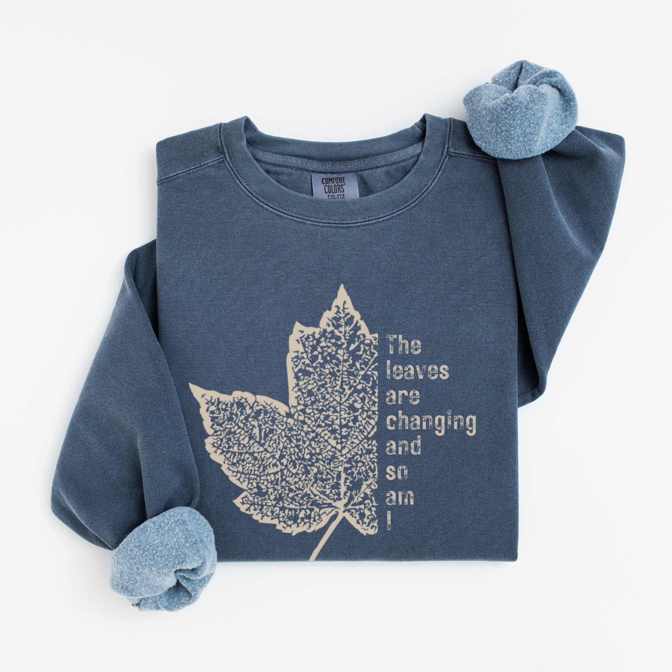 Leaves of Change – Vintage Fleece Sweatshirt vintage style sweatshirts – Blue Spruce