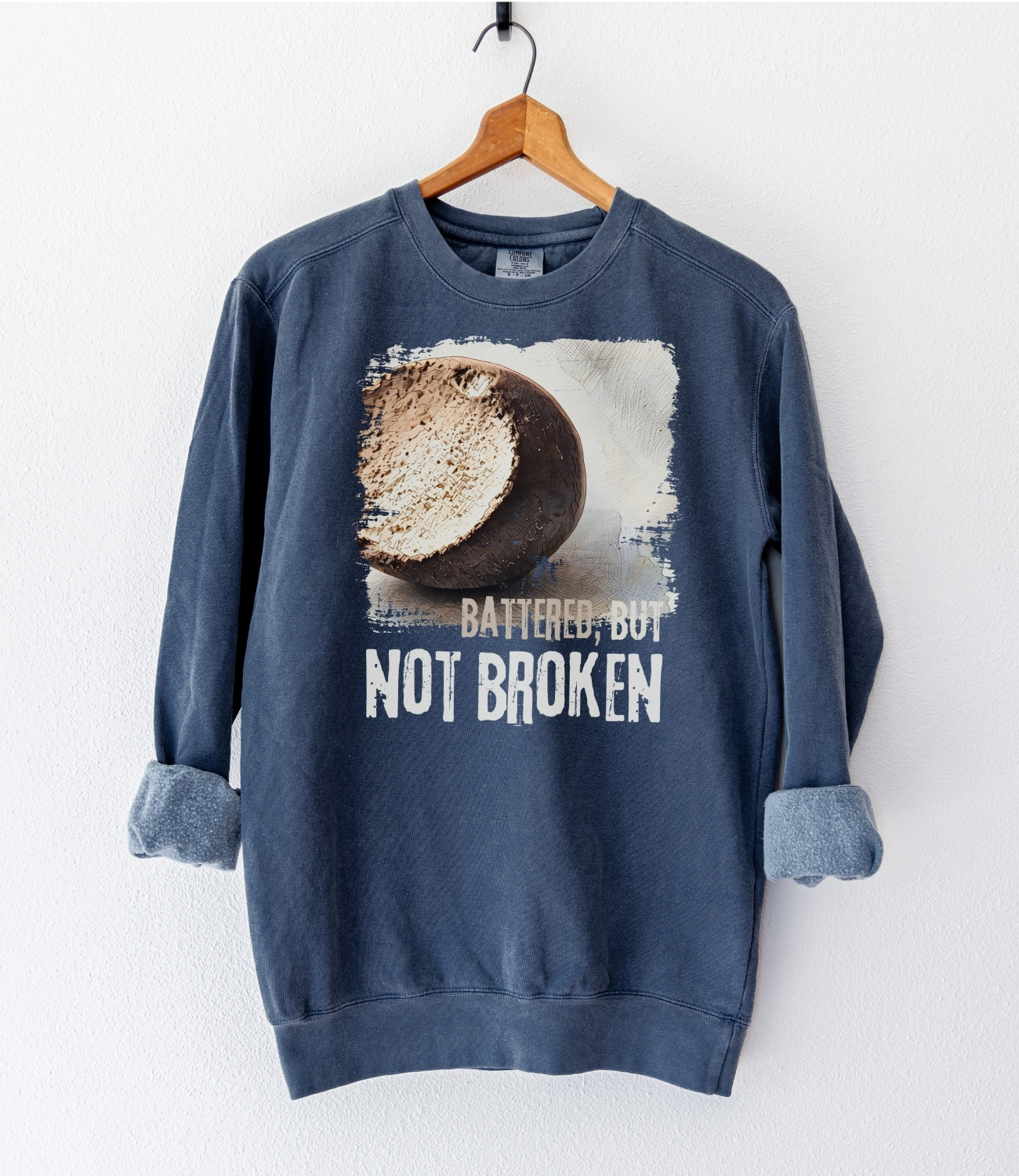 Not Broken Not Broken vintage style sweatshirts – Denim (front view)