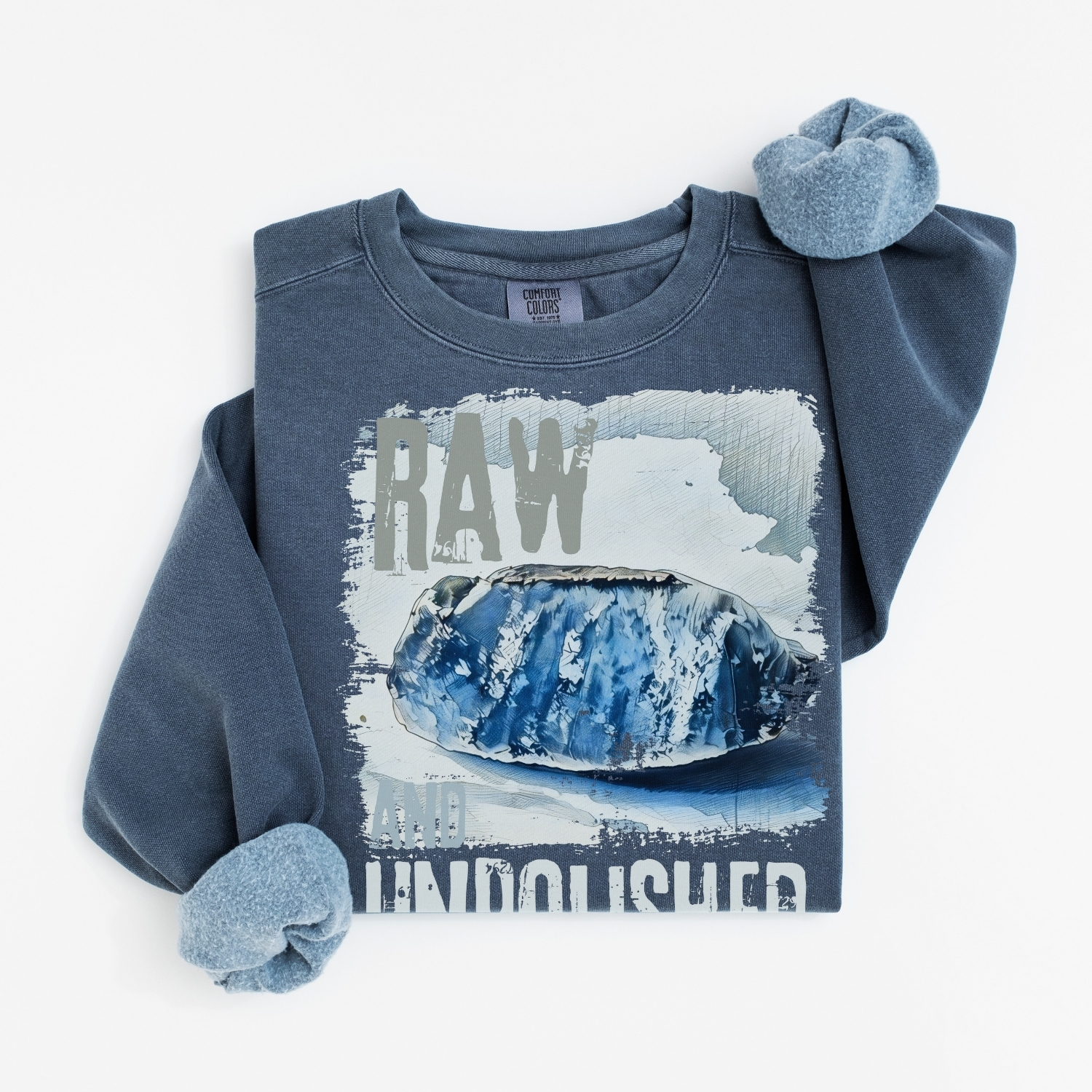 Unpolished vintage style sweatshirts – Denim