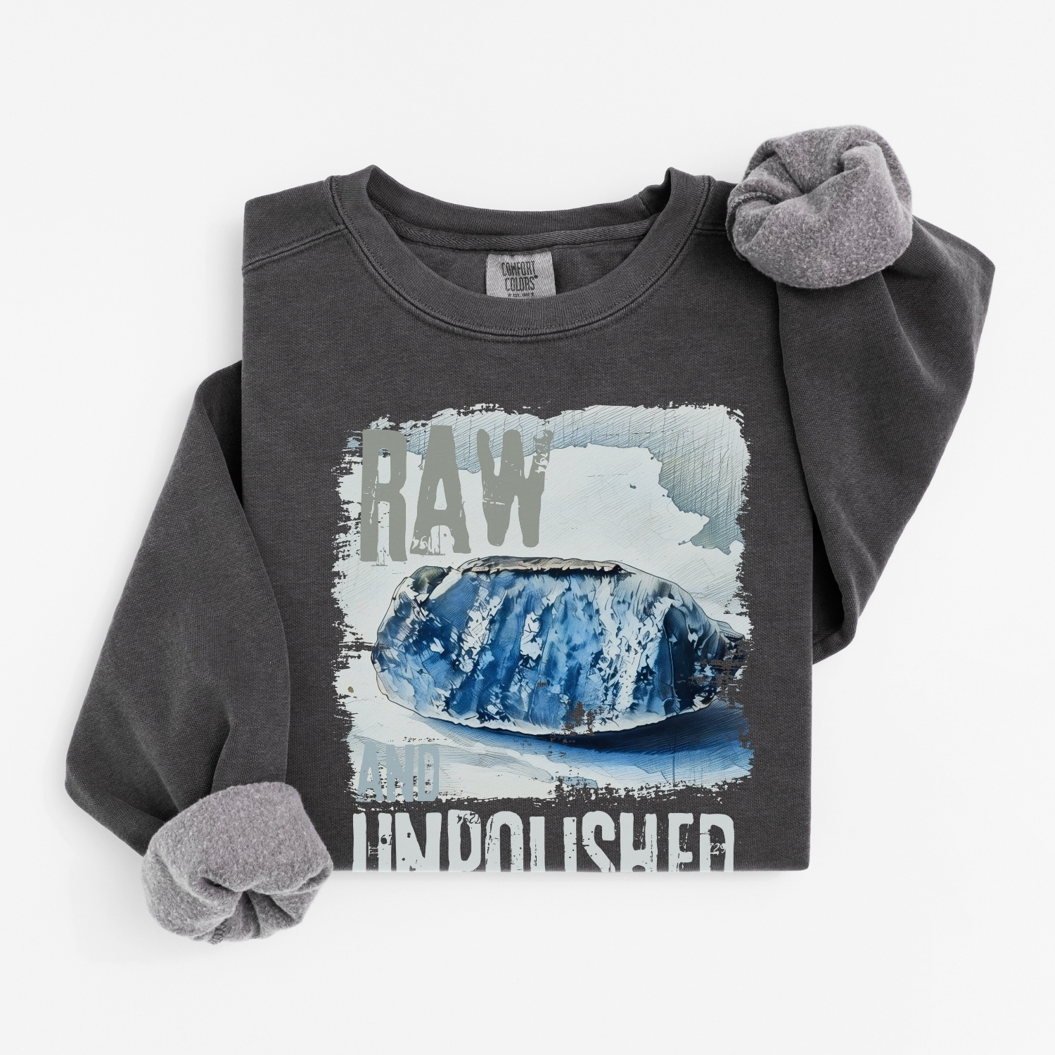 Unpolished vintage style sweatshirts – Denim