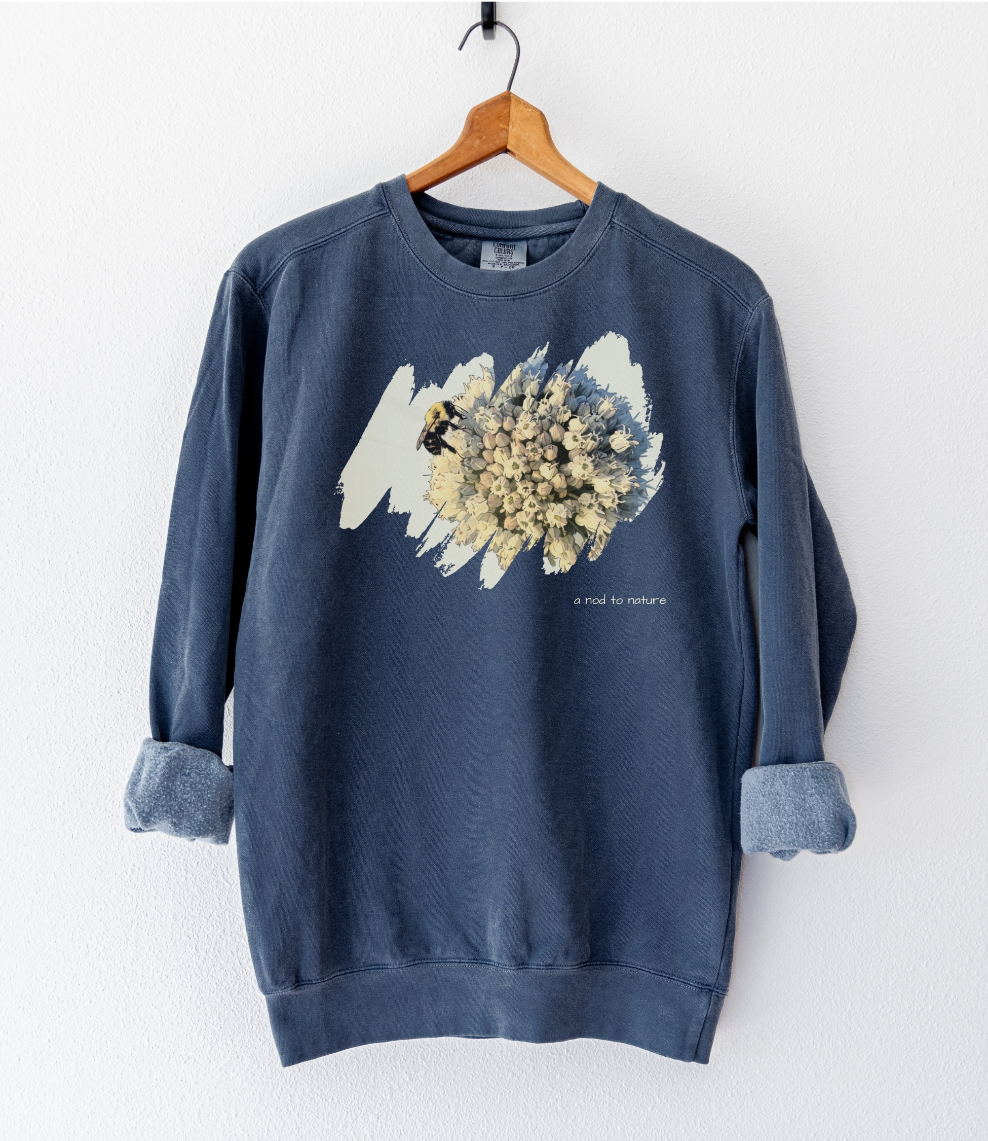 Gather – Unisex Sweatshirt vintage style sweatshirts – Blue Jean (front view)