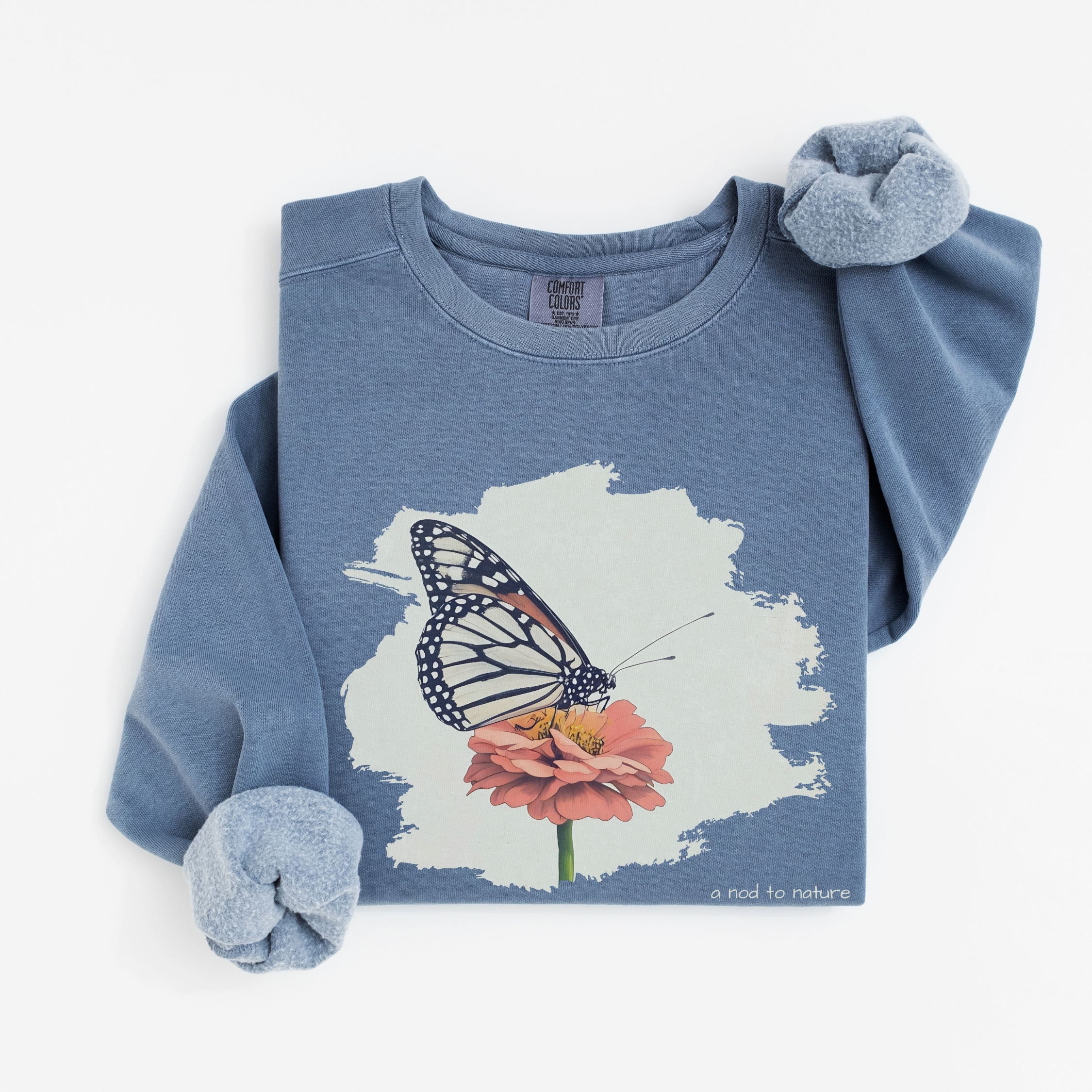Monarch & Bloom – Unisex Sweatshirt vintage style sweatshirts – Blue Jean