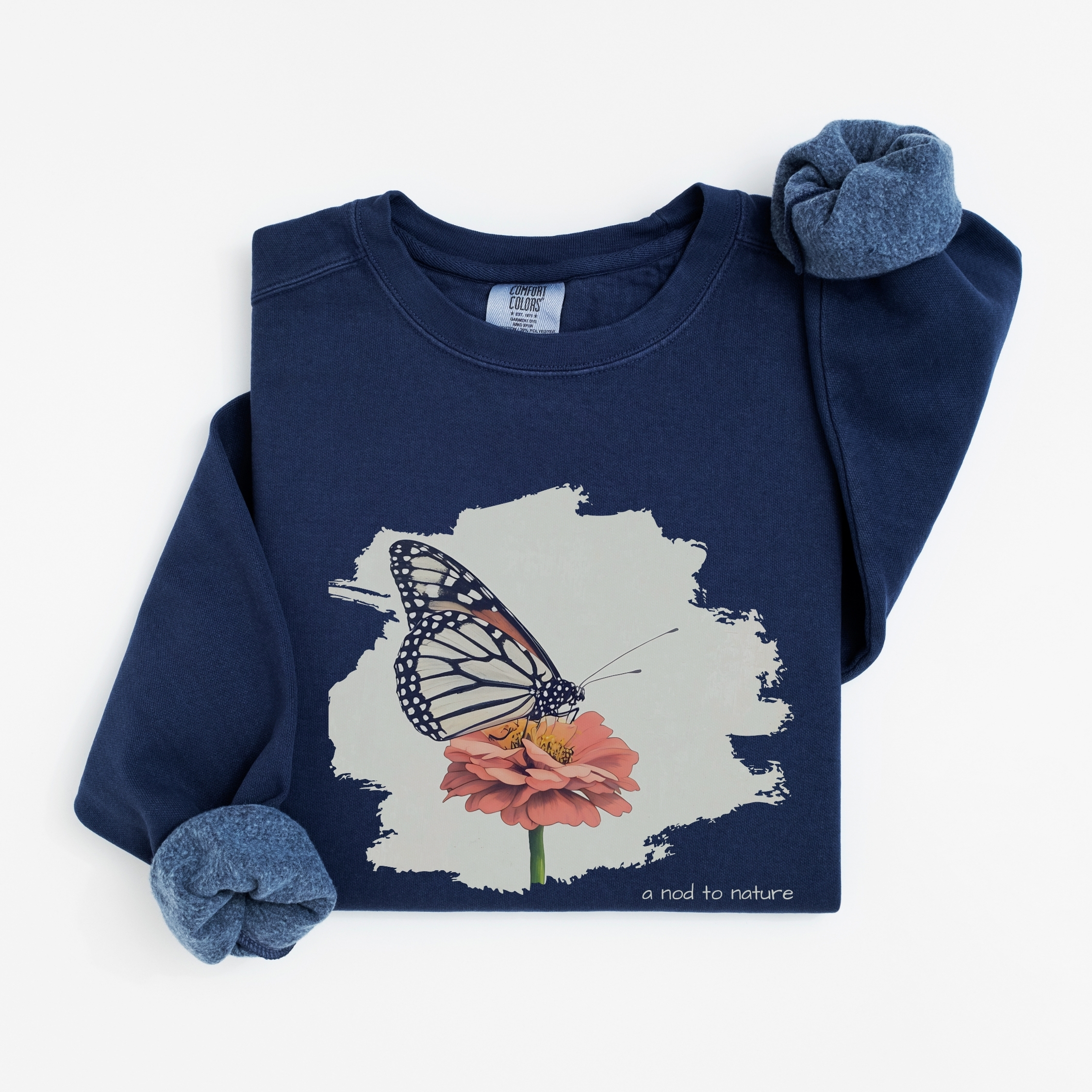 Monarch & Bloom – Unisex Sweatshirt vintage style sweatshirts – Blue Jean