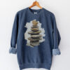 Stacked Stones Stacked Stones vintage style sweatshirts – Denim (front view)