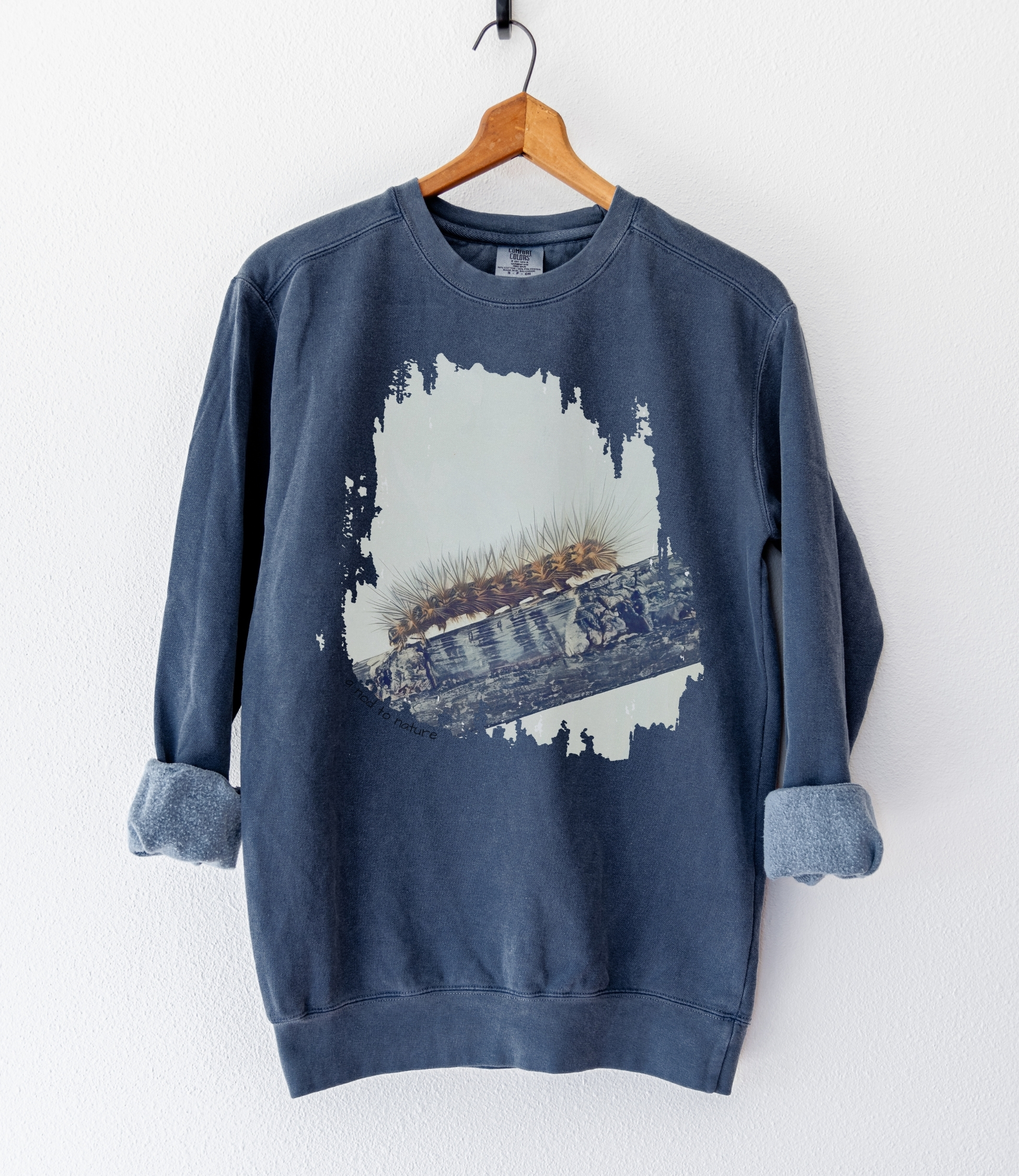 Caterpillar Caterpillar vintage style sweatshirts – Blue Jean (front view)