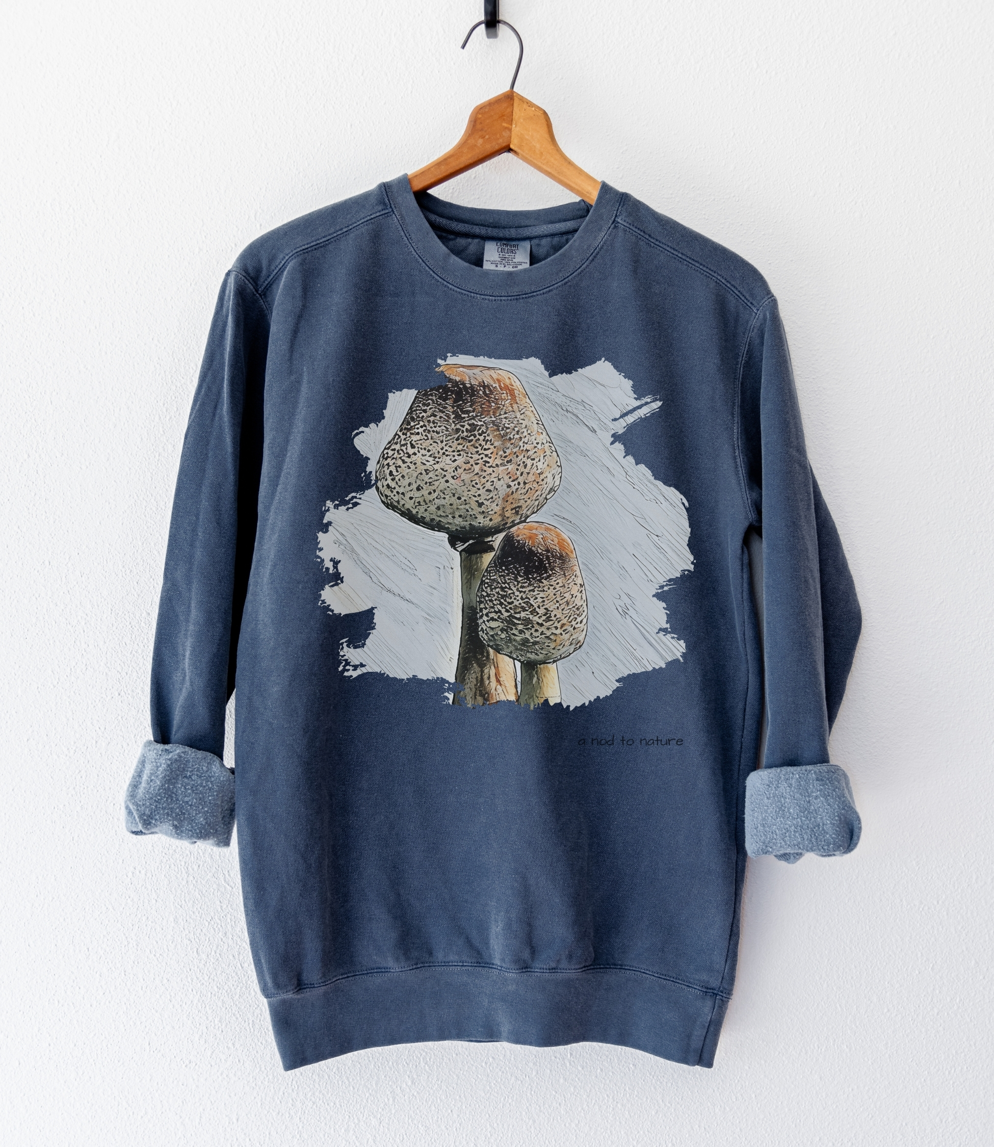 Mushroom Mushroom vintage style sweatshirts – Denim (front view)