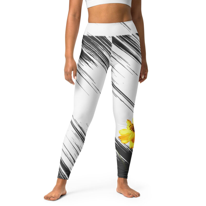 Yellow Cosmos – Yoga Leggings – XS (front view)
