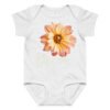 Peach Dahlia – Born to Bloom Peach Dahlia – Born to Bloom baby bodysuit – Ash (front view)