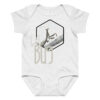 Praying Mantis – Lil Bug Praying Mantis – Lil Bug baby bodysuit – Ash (front view)