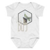 Grasshopper – Lil Bug Grasshopper – Lil Bug baby bodysuit – Ash (front view)