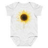 Sunflower – Born to Bloom Sunflower – Born to Bloom baby bodysuit – Ash (front view)