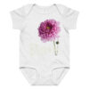 Double Cosmos – Born to Bloom Double Cosmos – Born to Bloom baby bodysuit – Ash (front view)