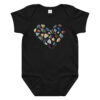 Pebbled Love Pebbled Love baby bodysuit – Ash (front view)