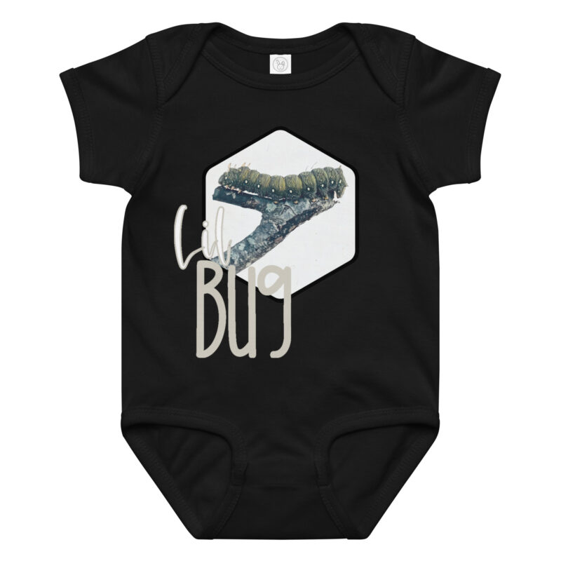 Caterpillar – Lil Bug baby bodysuit – Ash