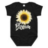 Sunflower – Born to Bloom Sunflower – Born to Bloom baby bodysuit – Ash (front view)