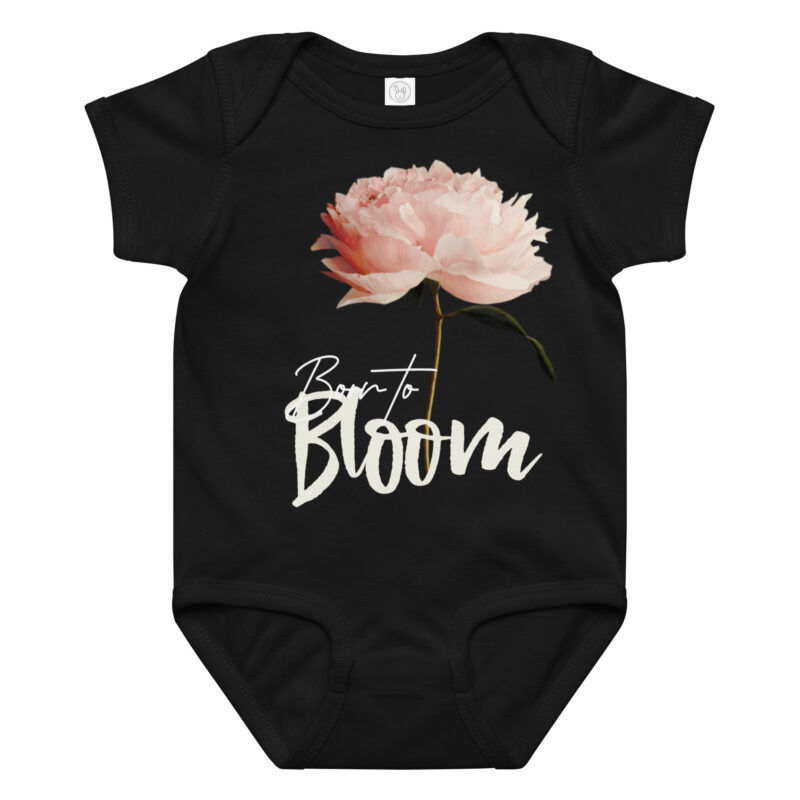 Blush Peony – Born to Bloom baby bodysuit – Ash