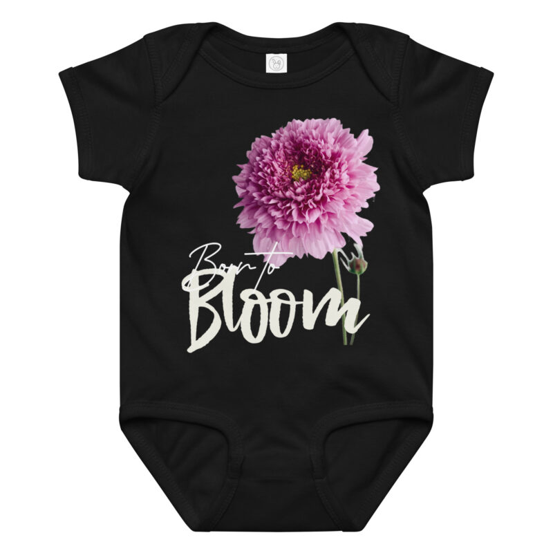 Double Cosmos – Born to Bloom baby bodysuit – Ash