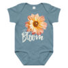 Peach Dahlia – Born to Bloom Peach Dahlia – Born to Bloom baby bodysuit – Ash (front view)