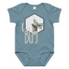 Grasshopper – Lil Bug Grasshopper – Lil Bug baby bodysuit – Ash (front view)
