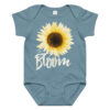 Sunflower – Born to Bloom Sunflower – Born to Bloom baby bodysuit – Ash (front view)
