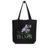 Born to Bloom – Blue Mistflower – Organic Tote Born to Bloom – Blue Mistflower – Organic Tote tote bags – Black (front view)