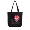 Born to Bloom – Pink Dahlia – Organic Tote tote bags – Black (front view)