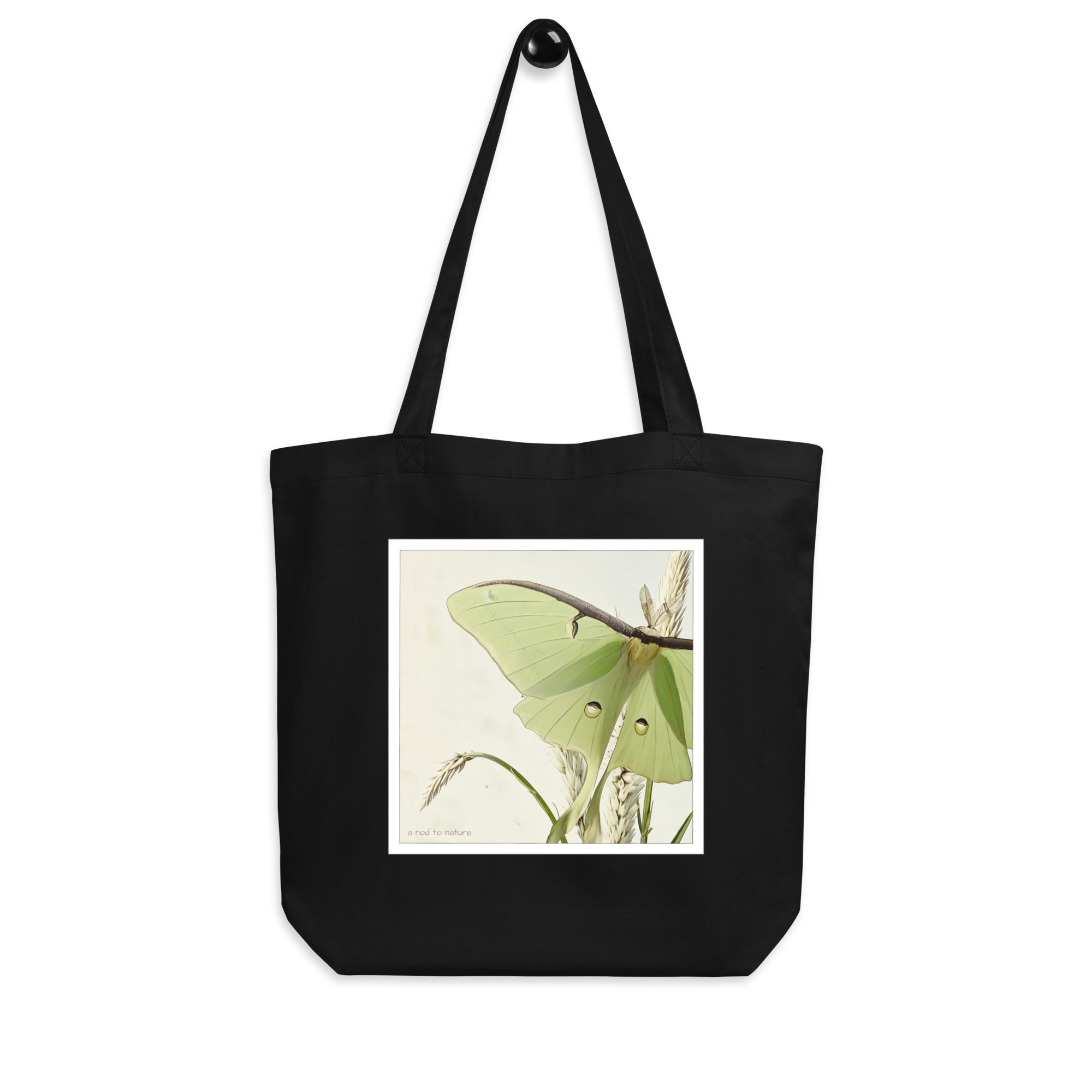 Luna Moth – Organic Tote Luna Moth – Organic Tote tote bags – Black (front view)