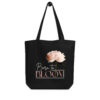 Born to Bloom – Blush Peony – Organic Tote Born to Bloom – Blush Peony – Organic Tote tote bags – Black (front view)