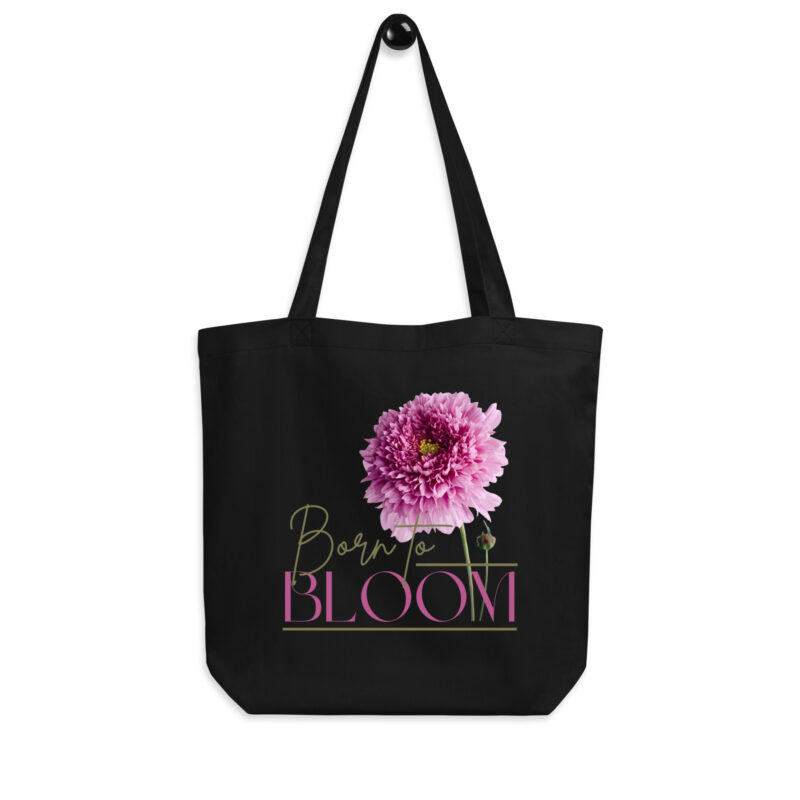Born to Bloom – Double Cosmos – Organic Tote tote bags – Black