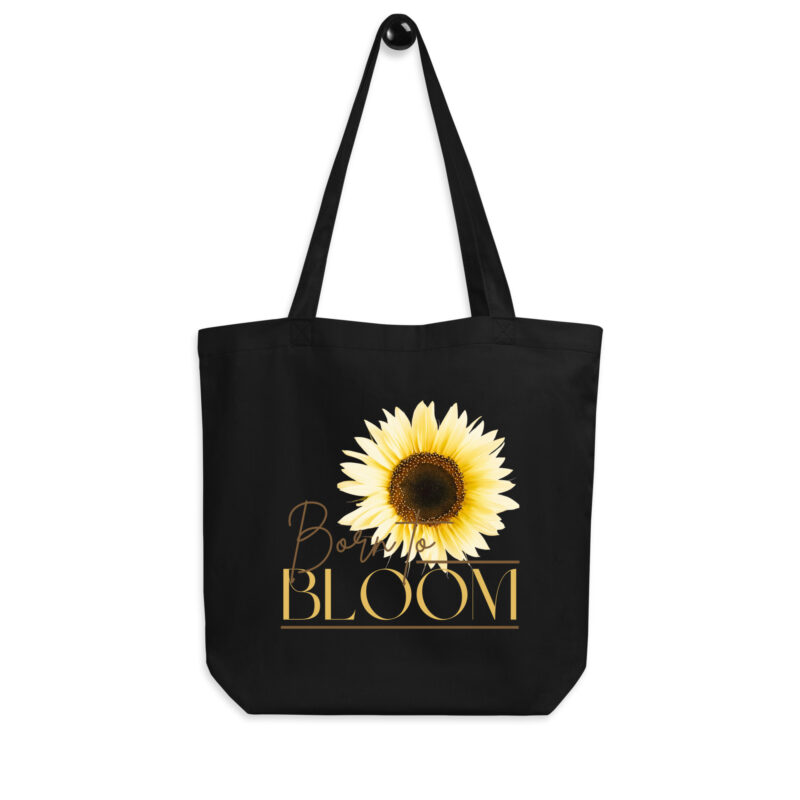 Born to Bloom – Golden Sunflower – Organic Tote tote bags – Black